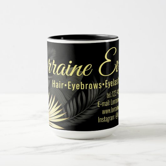 Zwart en goud. mok (Midden)