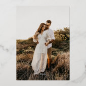 Zwart en Goud Monogram Custom Photo Bruiloft Folie Uitnodiging (Achterkant)