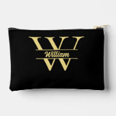 Zwart en goud monogram | Elegant Initiaal script Etui (Achterkant)