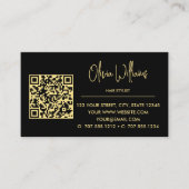 Zwart en goud monogram | Elegante Initiaal naam Visitekaartje (Voorkant)