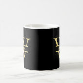 Zwart en Goud Monogram | Elegante Initiaal Script Koffiemok (Center)