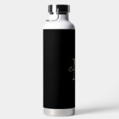 Zwart en Goud Monogram Gepersonaliseerde Gift Waterfles (Rechts)