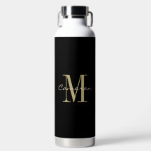 Zwart en Goud Monogram Gepersonaliseerde Gift