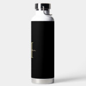 Zwart en Goud Monogram Gepersonaliseerde Gift Waterfles (Links)