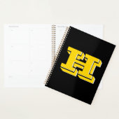 Zwart en goud monogram in de stijl van de universi planner (Display)