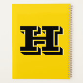 Zwart en goud monogram in de stijl van de universi planner (Achterkant)