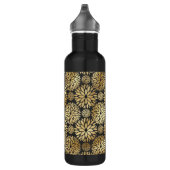 Zwart en Goud Monogrammed Waterfles (Rechts)