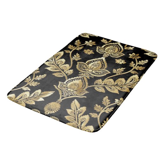 Zwart en goud motief badmat (Gekanteld)