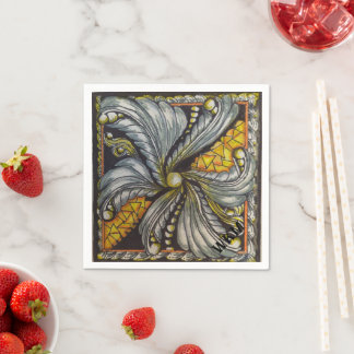 Zwart en goud mozaïek servet