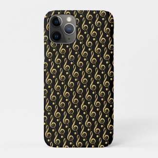 Zwart en Goud Muzikale Treble Clef Telefoon Case