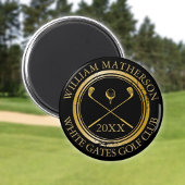 Zwart en Goud Naam en Club Naam Datum Magneet