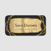 Zwart en goud naamplaatje (Voorkant)