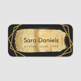 Zwart en goud naamplaatje