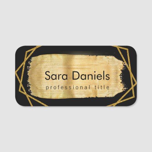 Zwart en goud naamplaatje (Voorkant)