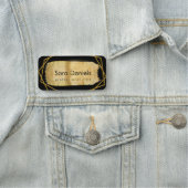 Zwart en goud naamplaatje (In situ)