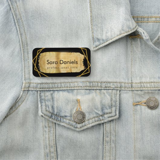 Zwart en goud naamplaatje (In situ)