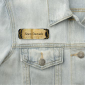 Zwart en goud naamplaatje (In situ)