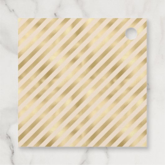 Zwart en goud namaakfolie monogram bedankjes labels (Achterkant)