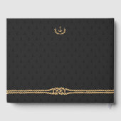 Zwart en goud nautische bruiloft gastenboek (Achterkant)
