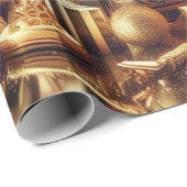  zwart en goud nieuwjaar inpakpapier (Rol Hoek)