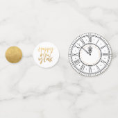 Zwart en Goud Nieuwjaar Klok Confetti (Voorkanten)