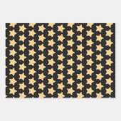 Zwart en goud Nieuwjaar set van 3 Inpakpapier Vel (Voorkant)