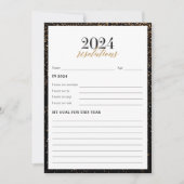 Zwart en Goud Nieuwjaarsresoluties 2024 Kaarten (Voorkant)