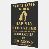 Zwart en goud nog lang en gelukkig na de bruiloft acryl bord (Hoek)