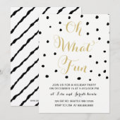 Zwart en goud Oh wat een feestfeest Kaart (Voorkant / Achterkant)