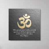 Zwart en goud OM-symbool YOGA-Meditatie-instructie Canvas Afdruk (Voorkant)