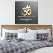 Zwart en goud OM-symbool YOGA-Meditatie-instructie Canvas Afdruk (Insitu (Slaapkamer))
