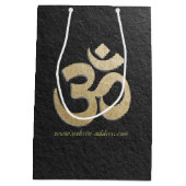 Zwart en goud OM-symbool YOGA-Meditatie-instructie Medium Cadeauzakje (Achterkant)