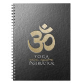 Zwart en goud OM-symbool YOGA-Meditatie-instructie Notitieboek (Voorkant)