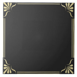 Zwart en goud  ontwerp tegeltje