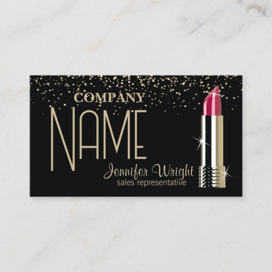 Zwart en Goud Ontwerp Visitekaartje (Voorkant)