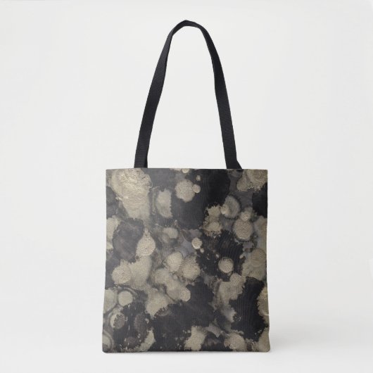 Zwart en goud ontworpen tote bag (Voorkant)