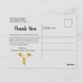 Zwart en goud op Champagne Silk Dank je Briefkaart (Achterkant)
