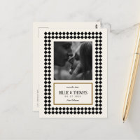 Zwart en Goud op Ivoor Checkerboard Border Jazz