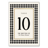 Zwart en Goud op Ivoor Checkerboard Border Jazz Kaart (Achterkant)