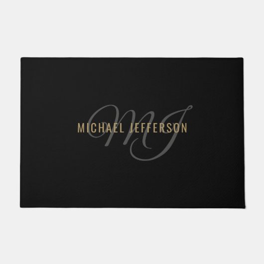 Zwart en goud - op maat deurmat (Voorkant)