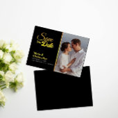 Zwart en Goud Opslaan De Datum Uitnodigingen