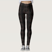 Zwart en Goud Ornamenten Leggings - Uw kleuren (Voorkant)