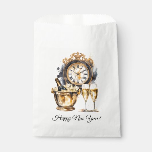 Zwart en Goud Oud en Nieuw Bedankzakje (Voorkant)