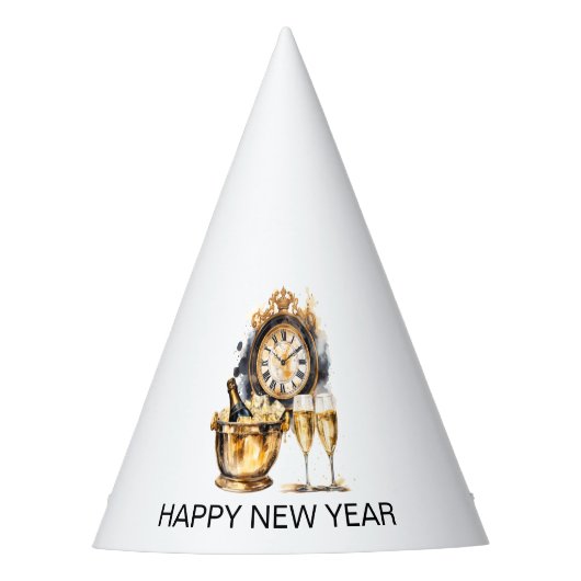 Zwart en Goud Oud en Nieuw Feesthoedjes (Voorkant)