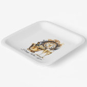 Zwart en Goud Oud en Nieuw Papieren Bordje (Gebogen)