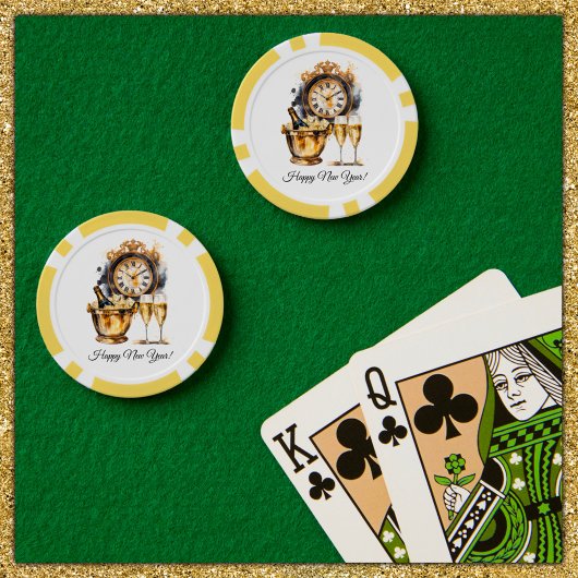 Zwart en Goud Oud en Nieuw Poker Chips