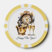 Zwart en Goud Oud en Nieuw Poker Chips (Voorkant)