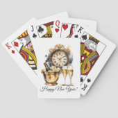 Zwart en Goud Oud en Nieuw Pokerkaarten (Achterkant)
