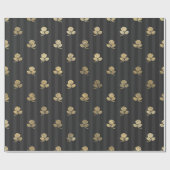 Zwart en goud oud Parijs bloemen Cadeaupapier (Vlak)