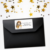 Zwart en goud oudejaarsavond adres etiket